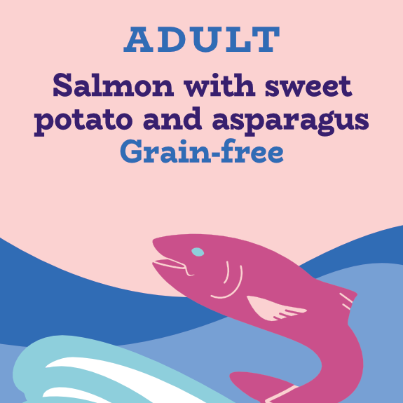 Grain free salmon and trout fish based dog food