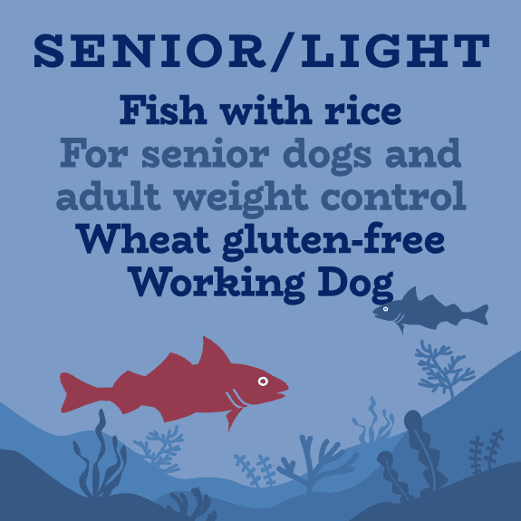 Senior Light fish and rice working dog food